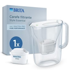 Carafe filtrante Style Essential Blanc + 1 cartouche Maxtra pro Brita