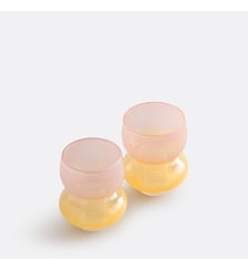 Lot de 2 bougeoirs en verre bicolore, hauteur 8 cm La Redoute Interieurs