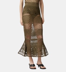 Jupe longue façon crochet fantaisie Pinko