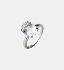 Bague solitaire en argent 925 avec topaze blanche Aristocrazy