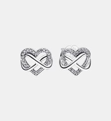 Clous d'Oreilles Cœur Infini Scintillants Pandora