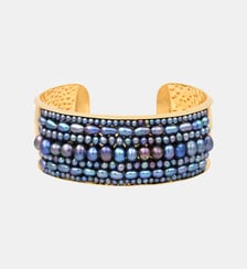 Bracelet manchette   doré à l'or fin - Dalila Satellite