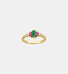 Bague maille corde pierre verte Thomas Sabo