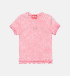 T-shirt à col rond avec logo Diesel Kids