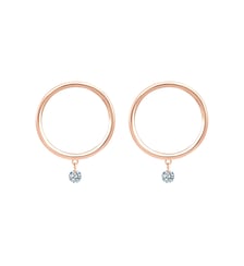 Boucles d'oreilles EXCENTRIQUE - 2 diamants, poids total 0,14ct approx. - Or rose 750‰ La Brune & La Blonde