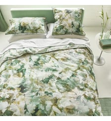 Housse de couette imprimée en percale de coton, FLEURS DE JOUR CELADON Designers Guild