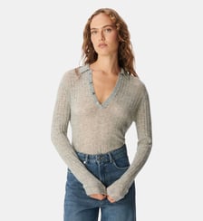 Pull col polo V tricot Ikks