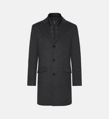 Manteau en laine et polyester avec parement amovible regular Deus Digel