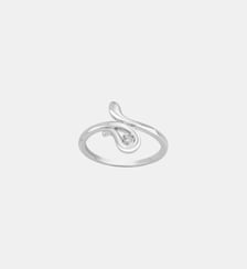 Bague Mille-et-une nuits | Le serpent en Argent avec diamant blanc La Garçonne Diamant