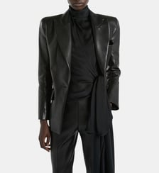 Veste épaulée en cuir d'agneau Balmain
