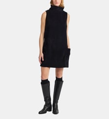 robe Maoris jersey de velours noir Agnès b.