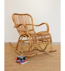 Rocking-chair en rotin Alibert N°107 - Produit chiné Debongout
