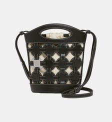 Petit sac seau Le Potier en toile coton et cuir lisse Le Tanneur