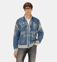 Cardigan zippé en coton avec imprimé inversé Diesel