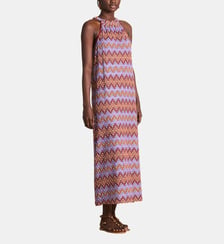 Robe longue sans manches en crochet multicolore La Fée Maraboutée