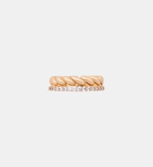 Bague dorée torsadée et strassée Maje