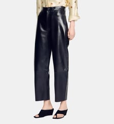 Pantalon barell en cuir Sandro