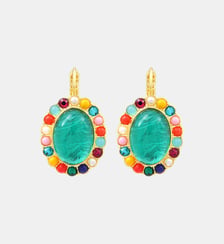 Boucles d'oreilles dormeuses ovales Océane  doré à l'or fin - Oceane Satellite