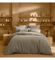 Housse de couette pur lin lavé 165 g/m² uni marron beige Le lin lave taupe Garnier Thiebaut