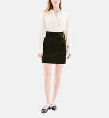Jupe johanne - Motif uni - Polyester recycle - Coupe droite Caroll