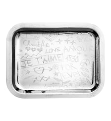 Plateau rectangulaire en métal argenté - 26 x 20 cm - GRAFFITI Christofle