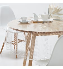 Nappe PVC transparente imprimée pois So'Home