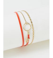 bracelet cuirs et chaines Tabatha Orange Blood Flowers for Zoe