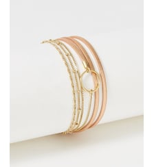 bracelet cuirs et chaines Clover Cuivre Irisé Flowers for Zoe