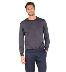 Pyjama long col rond  mercerisé Eminence