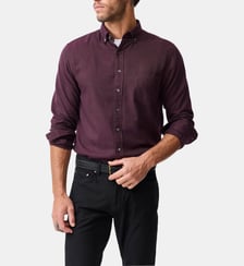 Chemise unie slim en coton et lyocell manches longes Barrhill Rodd & Gunn