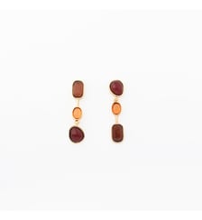 Boucles d'oreilles asymétriques à cabochons Balaboosté