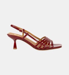 Sandales à Talon Ève Cuir Verni Froissé Bobbies