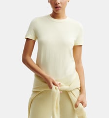 T-shirt droit en coton et cachemire Bompard
