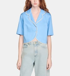 Chemise en coton à galon perlé Sandro