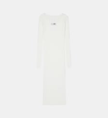 Robe longue côtelée avec logo MM6 Maison Margiela
