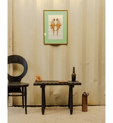 Table d'appoint en bois noir Francine N°1699 - Produit chiné Debongout