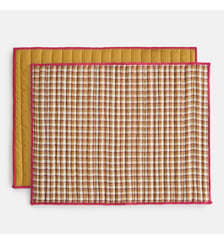 Lot de 2 sets de table à carreaux tissé teint, en gaze de coton La Redoute Interieurs