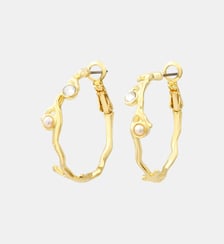 Boucles d'oreilles créoles small Océane  doré à l'or fin - Oceane Satellite