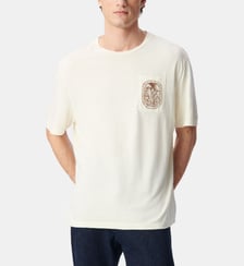T-shirt col rond coton bio poche visuel Ikks