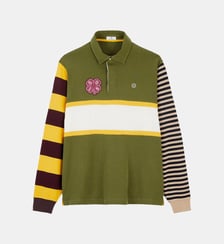 Polo de rugby manches longues mix rayures Serge Blanco