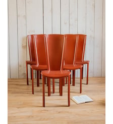 Lot de 6 chaises en cuir Alma N°1124- Produit chiné Debongout