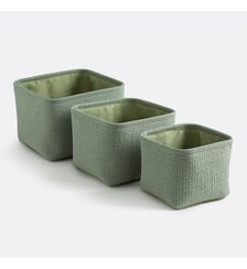 Lot de 3 paniers en tissu gaufré La Redoute Interieurs