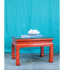 Table basse en bois laqué rouge Donna N°1609- Produit chiné Debongout