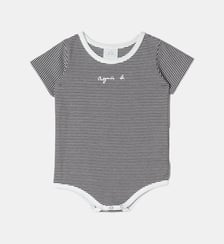 lot de 2 bodies en jersey de coton blanc et noir Agnès b.