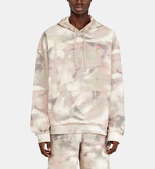 Sweat à capuche en coton biologique à imprimé camouflage Diesel