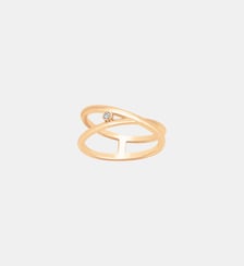Petite bague croisée Harmonie | Infinie en Plaqué Or avec diamant blanc La Garçonne Diamant