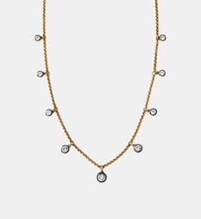 Collier bicolore en argent 925 plaqué en or jaune 18K avec topaze blanche Aristocrazy