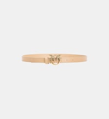 Fine ceinture love birds en cuir 2cm Pinko