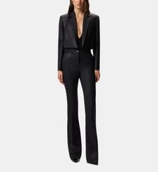 Pantalon droit à rayures effet brillant Pinko