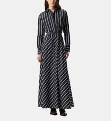 Robe longue en popeline rayée Pinko